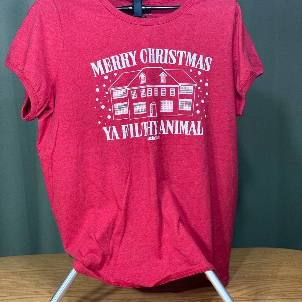 Festive Red Christmas Graphic Tee Home Alone